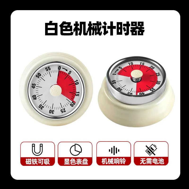 Stainless Steel Kitchen Timer 1 Hour With Magnet Mechanical Countdown Timer Reminder For Baking Magnetic Attraction