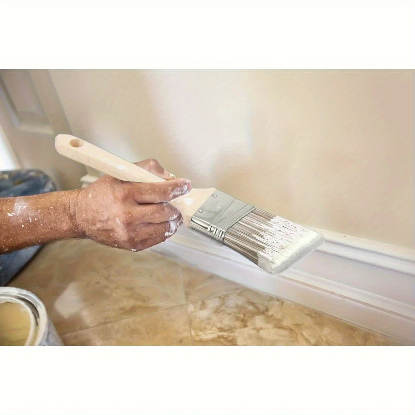 5-Piece Paintbrush Set, Tapered Synthetic Bristles For detailed work on walls window frames and fences Professional-grade tools