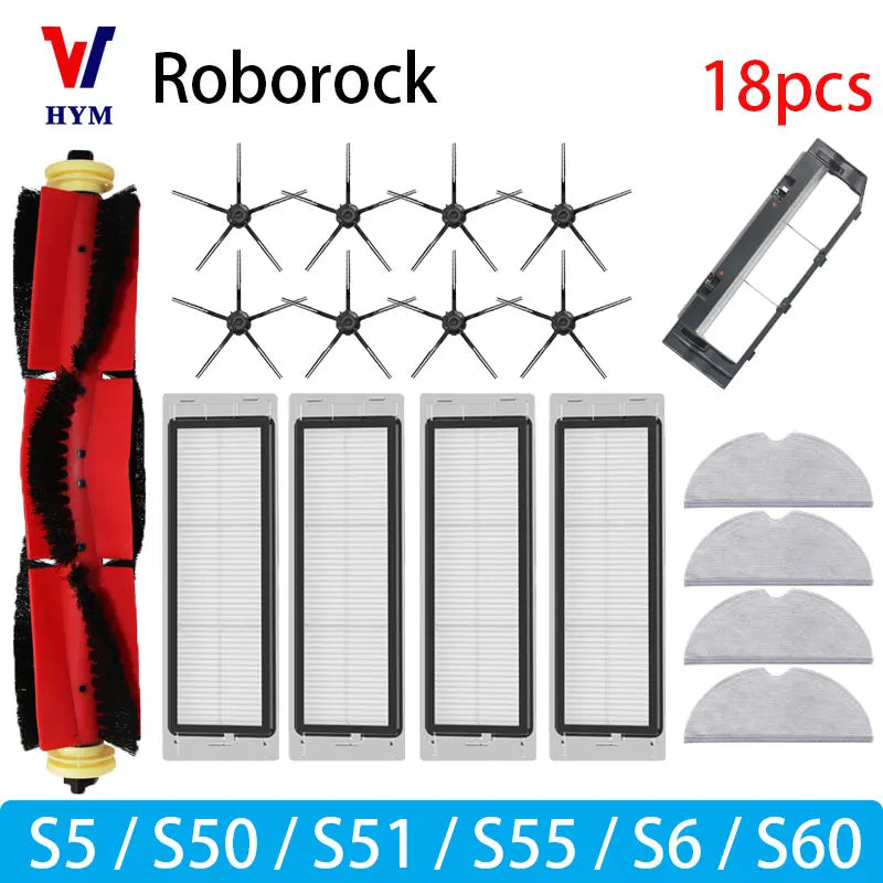 Roborock S5/S6 Accessories Kit – HEPA Filter, Mop & Side/Main Brushes