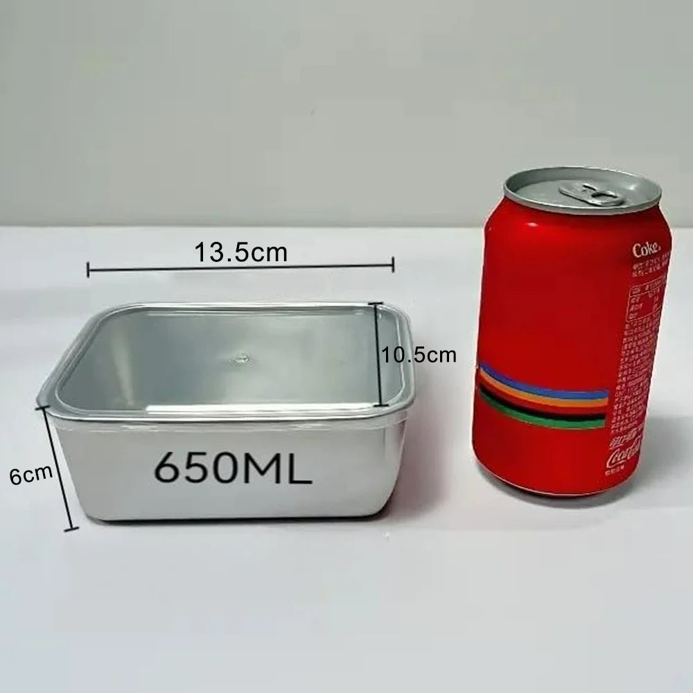Stainless Steel Food Container with Cover Small Thicken Fresh-keep Food Fruit Lid Sealed Storage Box Kitchen Fridge Organizer