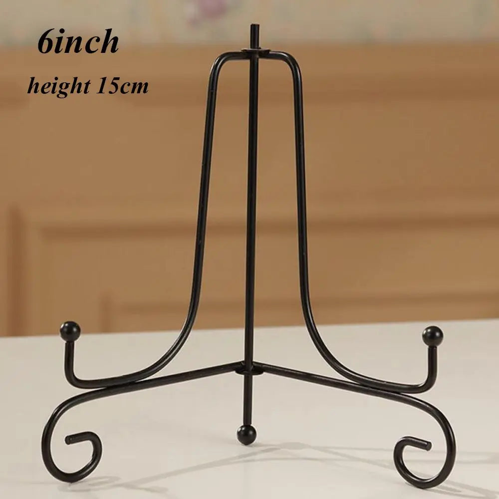 Home Decoration Photo Pedestal Book Holder Display Stand Black Iron Plate Rack Easel