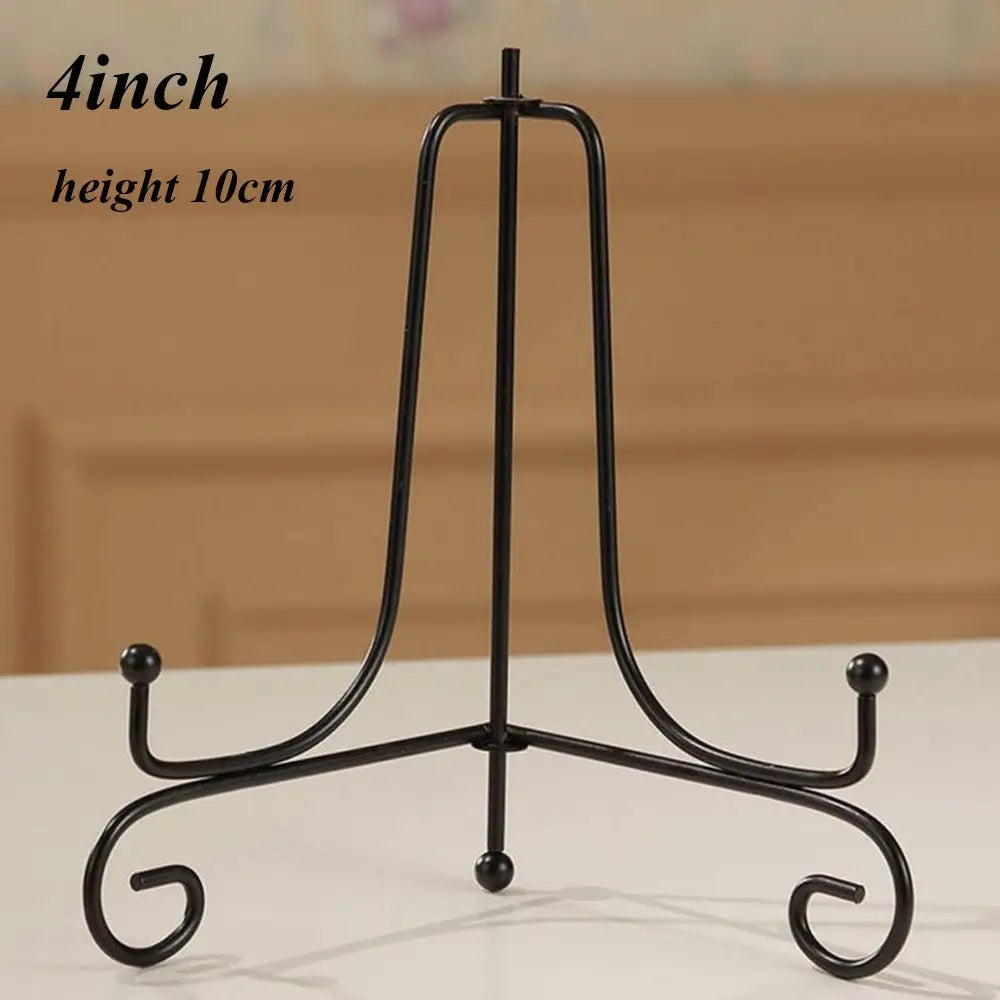Home Decoration Photo Pedestal Book Holder Display Stand Black Iron Plate Rack Easel