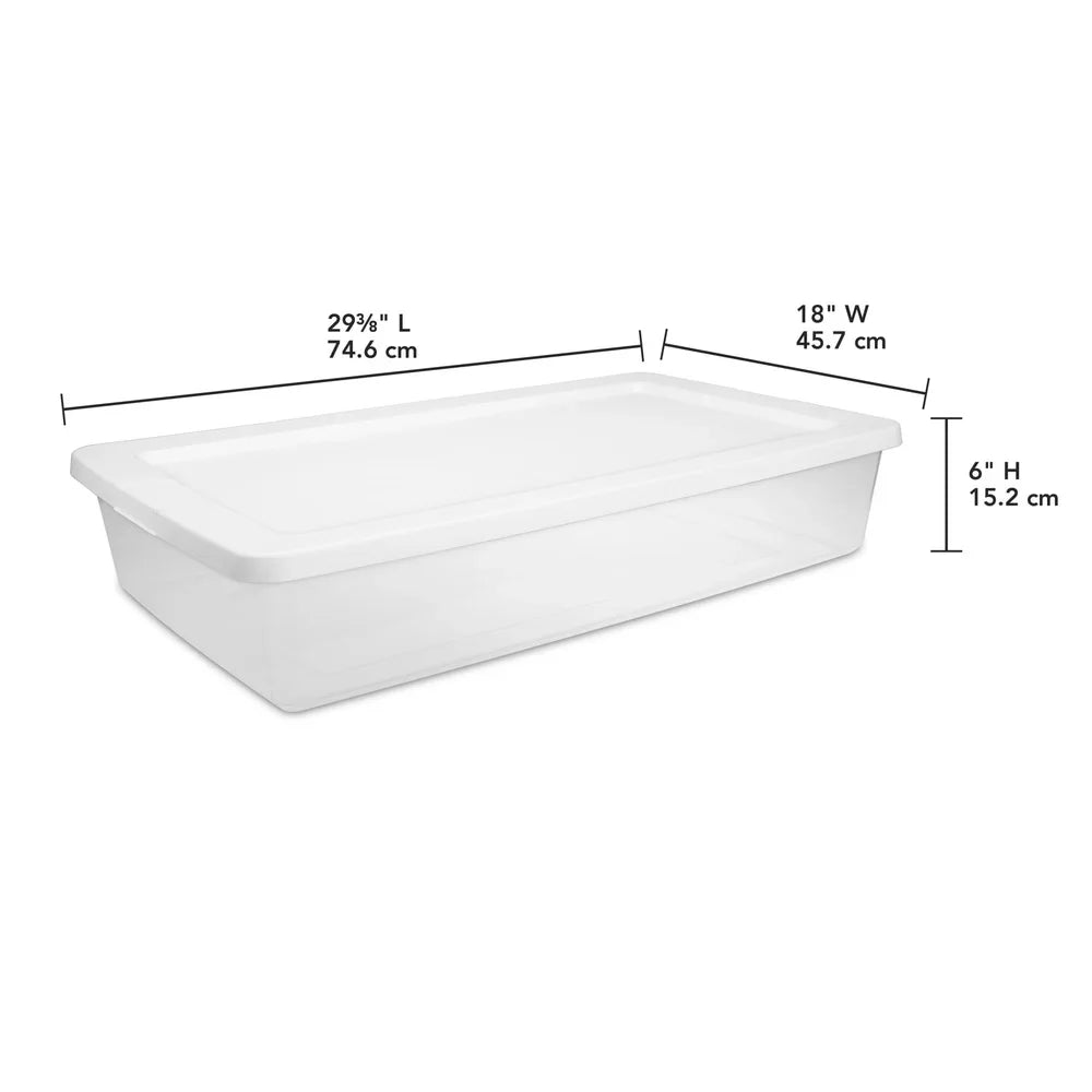 Clear Plastic Storage Bin 41 Qt Stackable Container with Snap-On Lid Ideal Clothing Organization Home Office Bedroom Storage