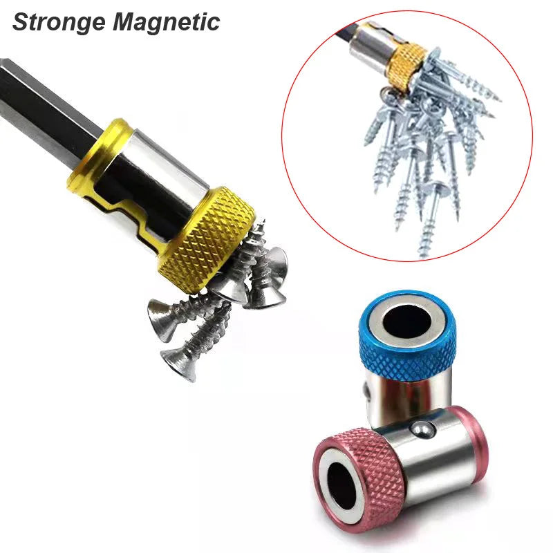 Magnetic Ring Cross Phillips Screwdriver Bit Holder 6.35mm 1/4 Universal Alloy Anti-corrosion Strong Magnetizer Power Hand Tool