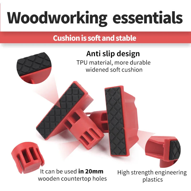 4Pcs Woodworking Bench Dogs for Positioning Workbench Peg Brake Dogs Hole Baffle 20mm Stopper Workshop Table Limit Block Tools