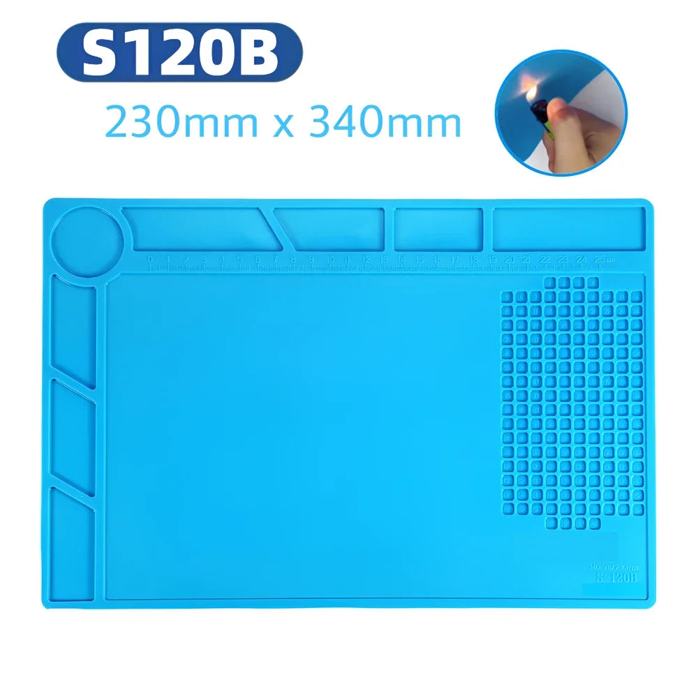 Soldering Mat ESD Antistatic Heat Resistant Insulation Work Mat Soldering Station Kit Silicone Repair Pad Maintenance Platform
