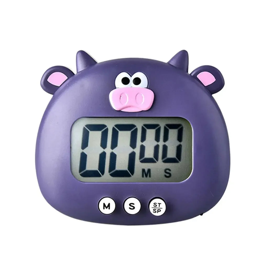 Creative LCD Kitchen Timer Cartoon Shape Multifunctional Countdown Timer Digital Alarm for Baking Cooking Sports Reminder
