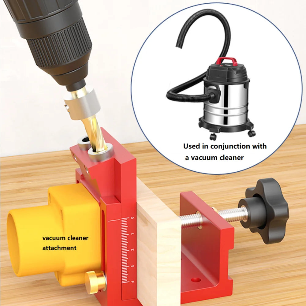 Pocket Hole Jig,Two Hole Wood Jig System Kit with Drill Guide and Step Drill Bit and Wooden Plugs and Screws for Joinery Work