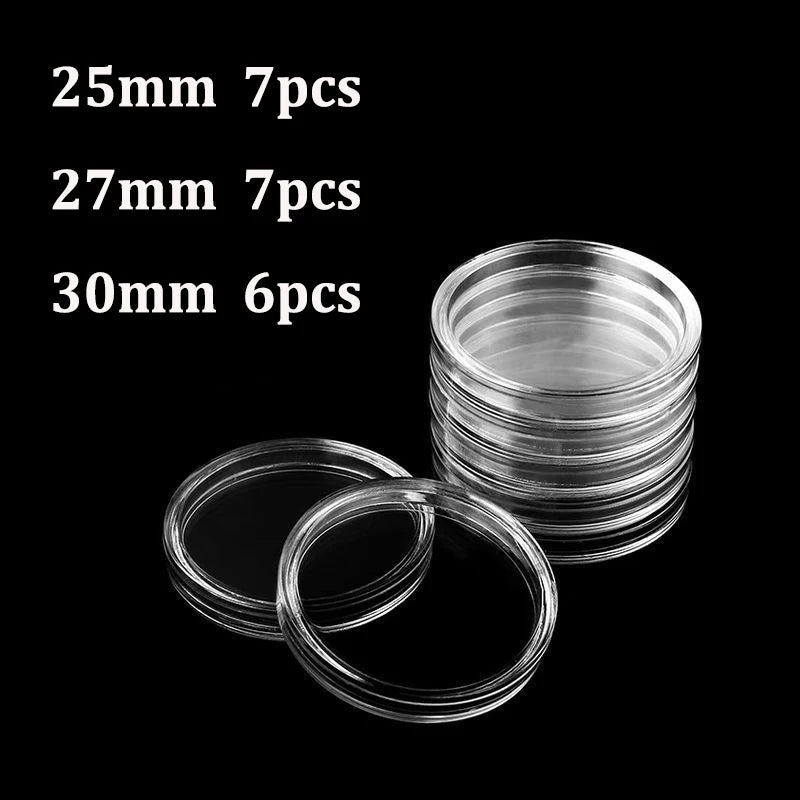 21/23/25/30/32/38/40/45mm Coinning Capsules Storage Box Clear Plastic Coinning Cases Holders Protector Coinning Capsules Storage