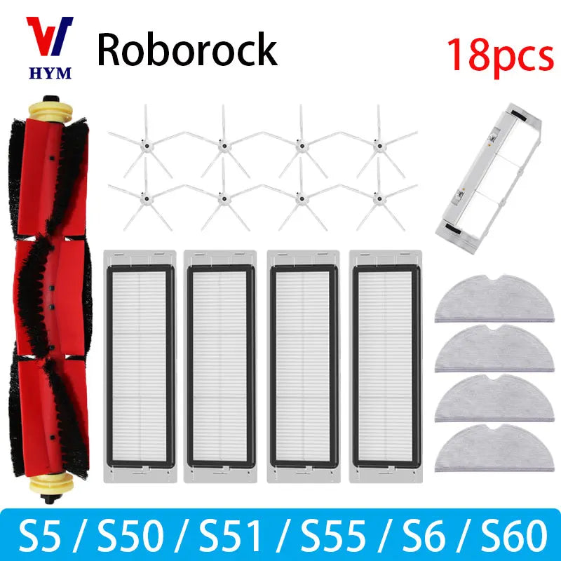 Roborock S5/S6 Accessories Kit – HEPA Filter, Mop & Side/Main Brushes