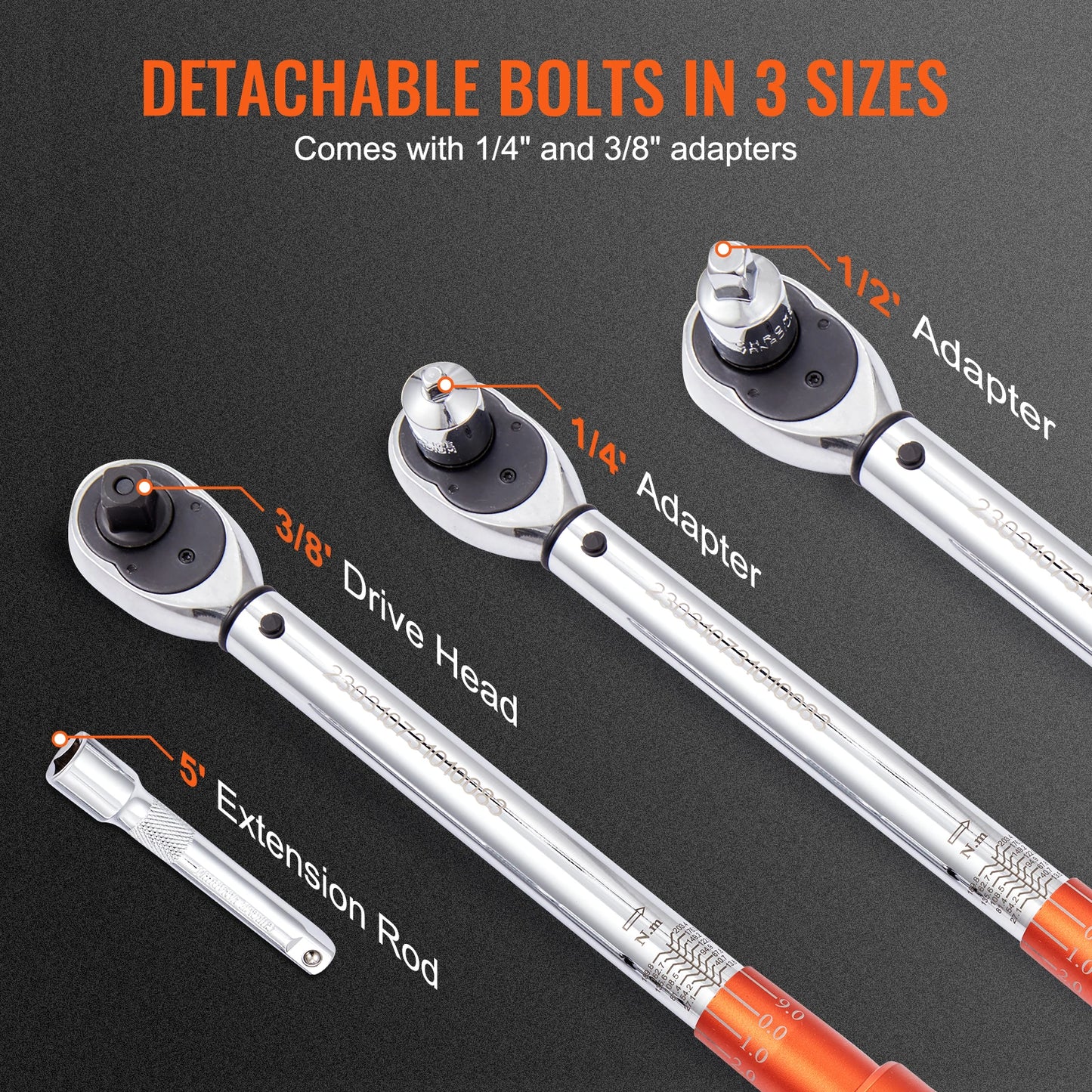 SucceBuy Torque Wrench Set Drive Click Torque Wrench Dual-Direction Adjustable  Mechanical Dual Range Scales Torque Wrench Kit