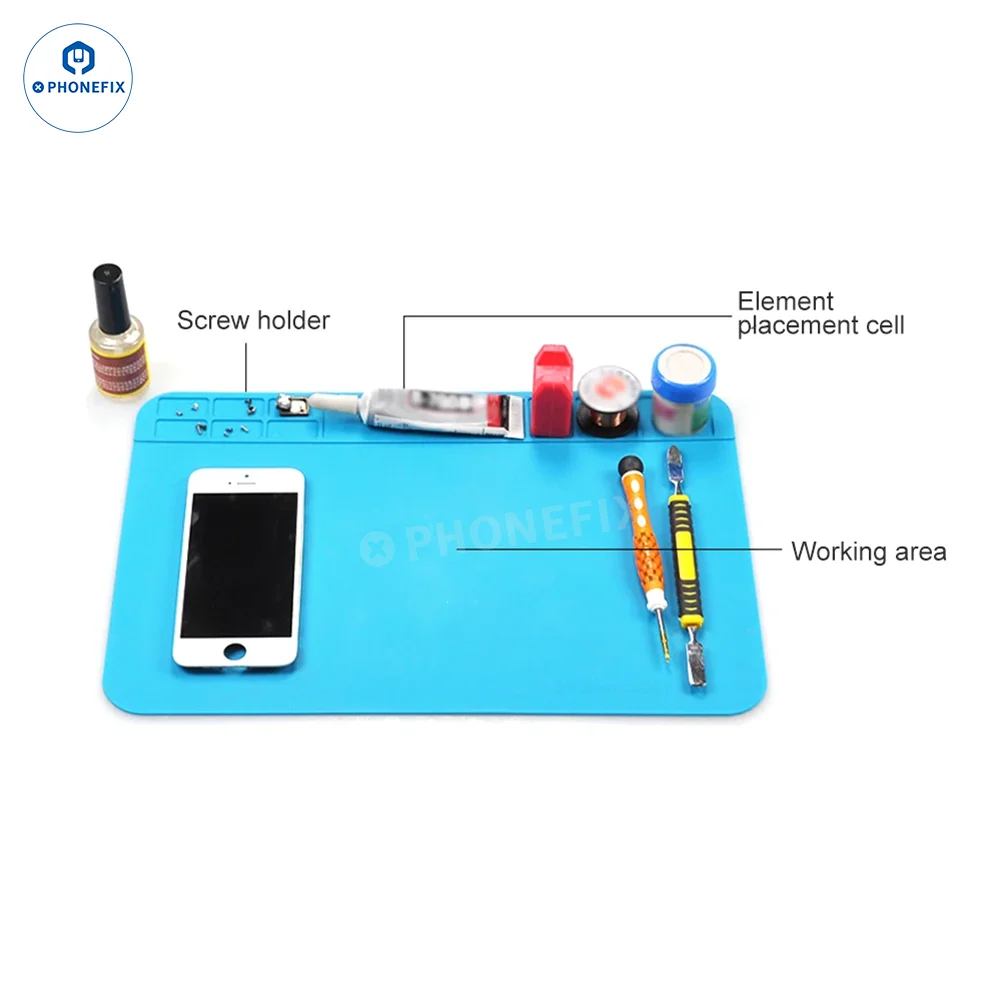 Anti-static ESD Soldering Silicone Mat Insulation Repair Pad Heat Insulation Working Mat Soldering Station Kit Repair Pad