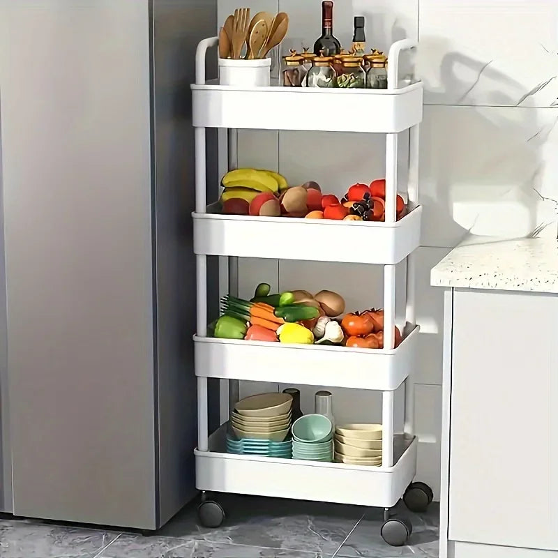 NewMultifunctional Storage Cart with Open Shelves Living Space Book Display Suitable for Kitchen Bedroom Storage Decor Organizer