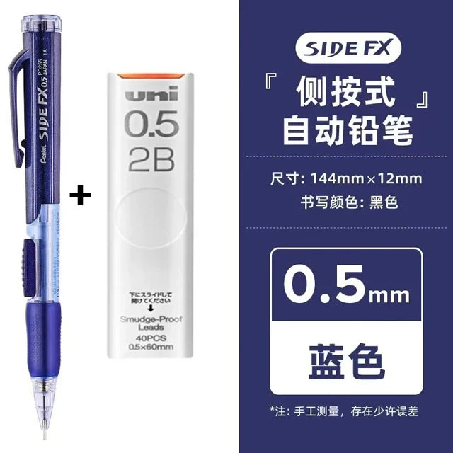 Japan Pentel Mechanical Pencil PD255 One-handed Side Press Lead Constant Core Automatic Pencils Efficient Work Study Stationery