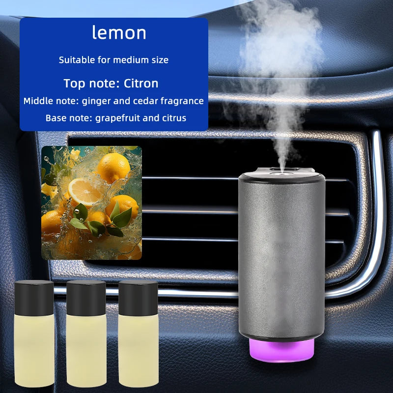 Smart Car Air Freshener Diffuser, Three Adjustable Modes, Intelligent Car Aroma Diffuser with 3pcs Essential Oil