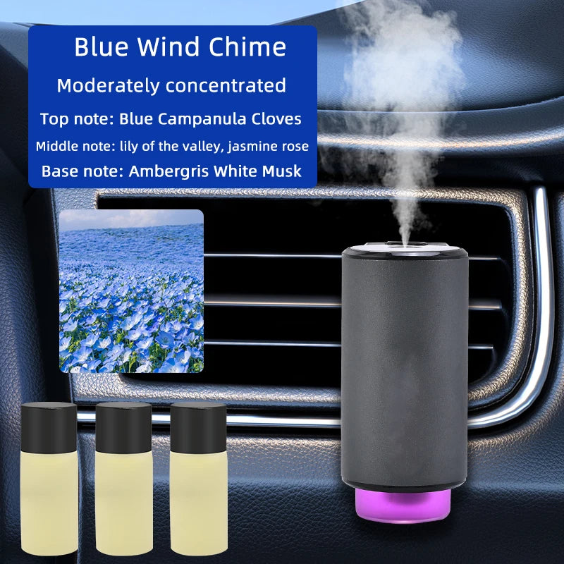 Smart Car Air Freshener Diffuser, Three Adjustable Modes, Intelligent Car Aroma Diffuser with 3pcs Essential Oil