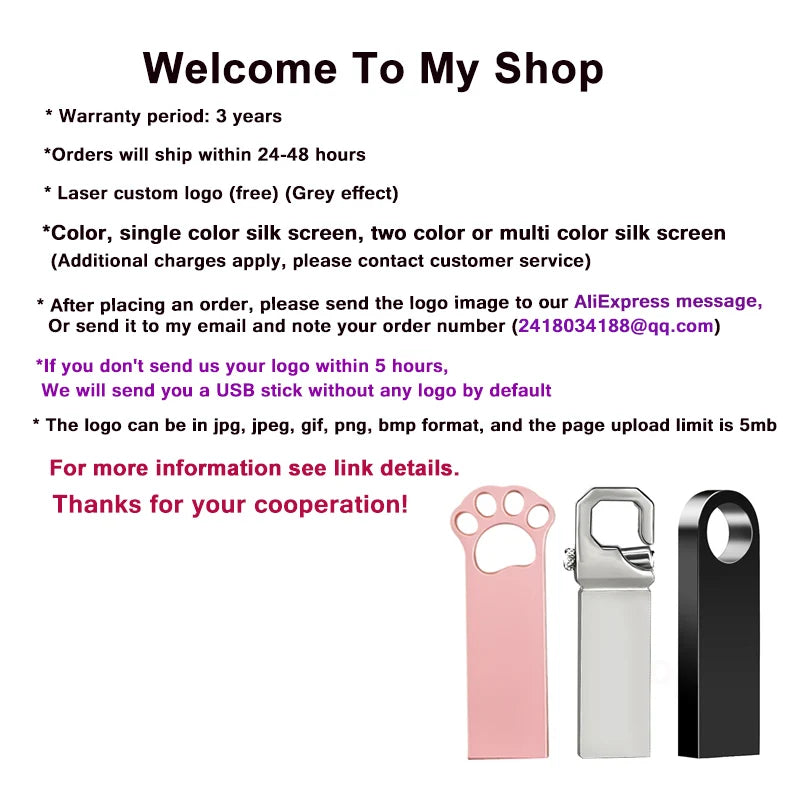 10Pcs/lot Metal USB Flash Drive 4GB 8GB Pen Drive 16GB 32GB cle USB Stick 2.0 UDP Memory Flash Drive 64GB 128GB Free custom logo