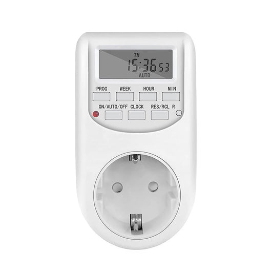 1pc EU Plug Timer Switch Digital Power Socket Energy Saving Adjustable Kitchen Timer Outlet Week Hour Programmable Timing Socket