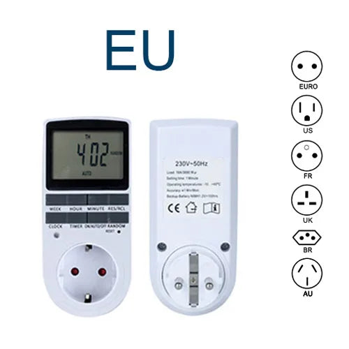 24 Hour Cyclic Electronic Digital Timer Switch EU UK AU US BR FR Plug Kitchen Timer Outlet Programmable Timing Socket 220V