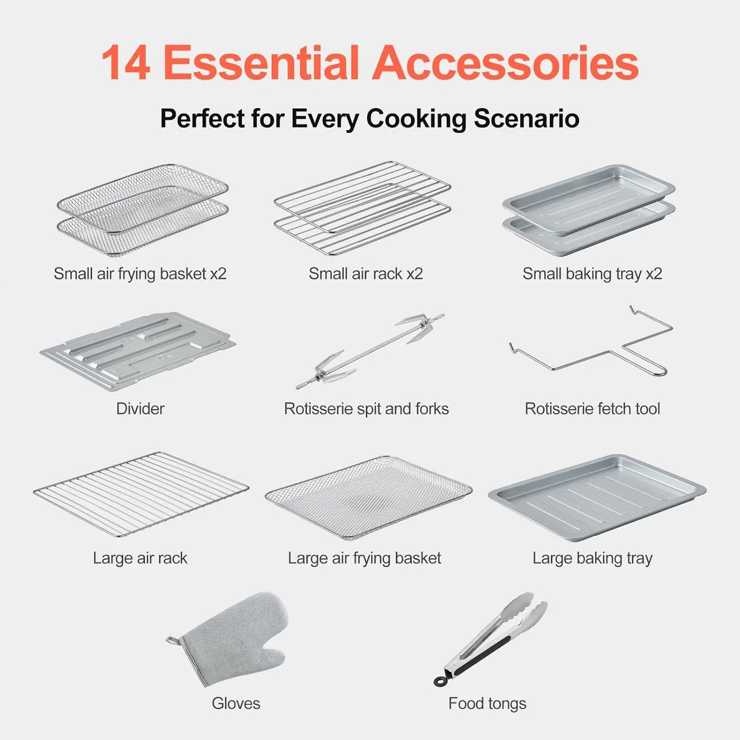 Dual-Zone Air Fryer Toaster Oven, 28 QT, Stainless Steel, Convection, French Door, Window, Racks, Rotisserie, Dehydrator, ETL Ra