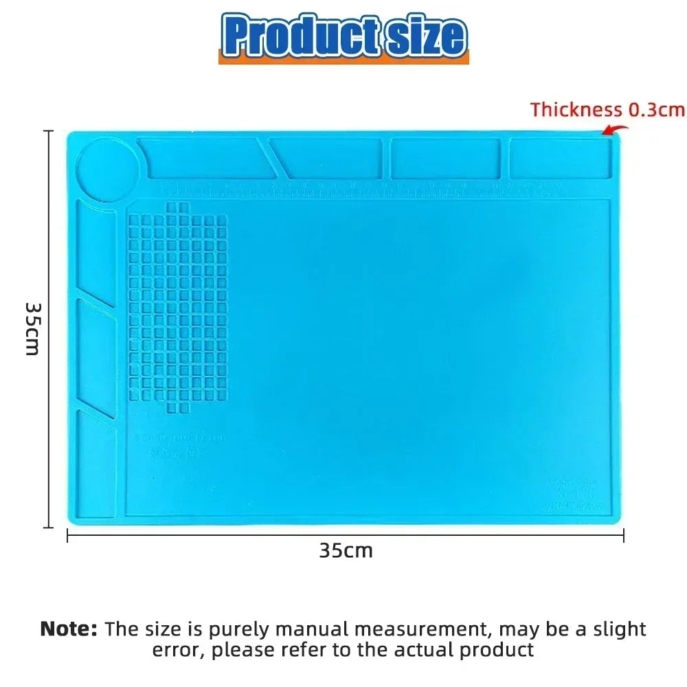 Magnetic Heat Insulation Soldering Mat Silicone Working Pad for Phone Electronic ESD Repair Heat Resistant Maintenance Tool Kit