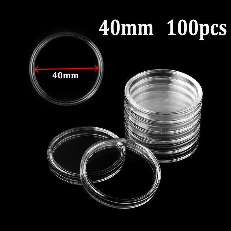 21/23/25/30/32/38/40/45mm Coinning Capsules Storage Box Clear Plastic Coinning Cases Holders Protector Coinning Capsules Storage