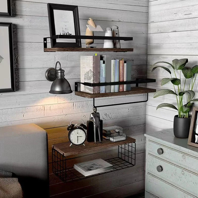 4pcs floating shelf, 15.7 inches long, bathroom organizers and storage，book shelf，room，home ，classroom decor