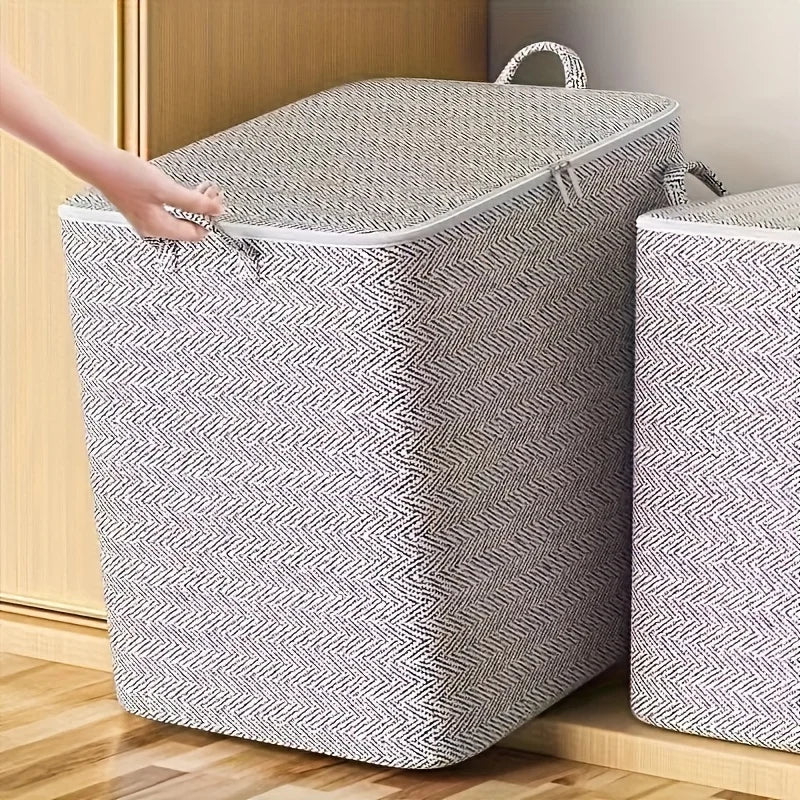 Extra Large Storage Box with Lid Modern Space Saving Design Durable for Clothes Bedding Home Organization Wardrobe Moving