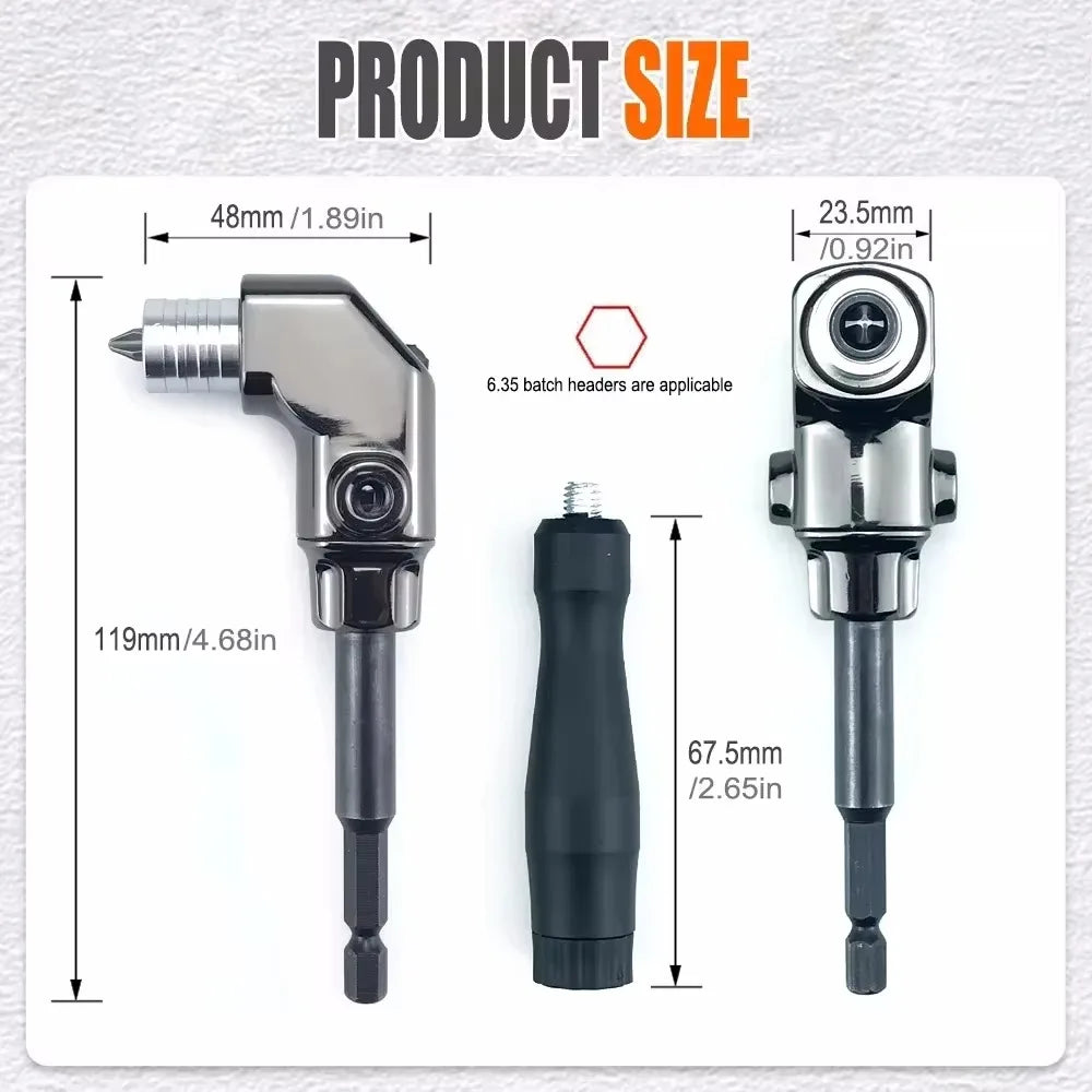 90 Degree Right Angle Screwdriver Holder Drive Bit Angle Extension Electric Screw Driver Power Tool Accessories