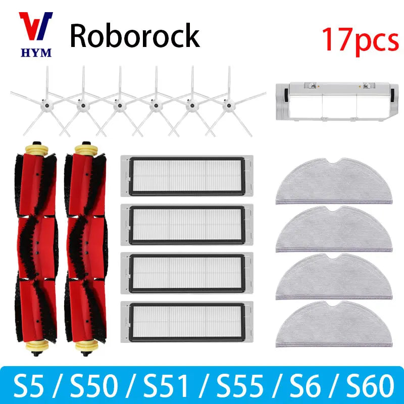 Roborock S5/S6 Accessories Kit – HEPA Filter, Mop & Side/Main Brushes