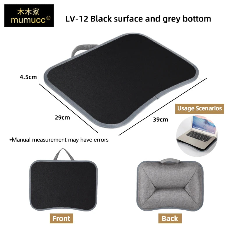 MUMUCC Multifunctional Laptop Desk With Cushion and Filled with Foam Particles, Small Pillow Table, Hard Mouse Pad Large