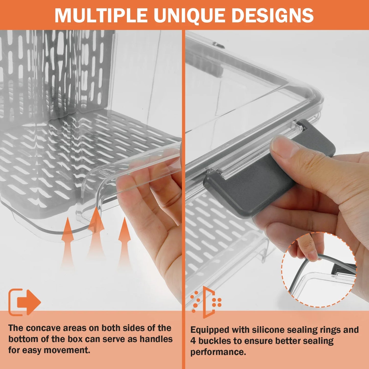 Kitchen Countertop Airtight Box Transparent 8Qt Bread Storage Container Extra Large with Lid Keeper for Homemade Toast/ Bagel