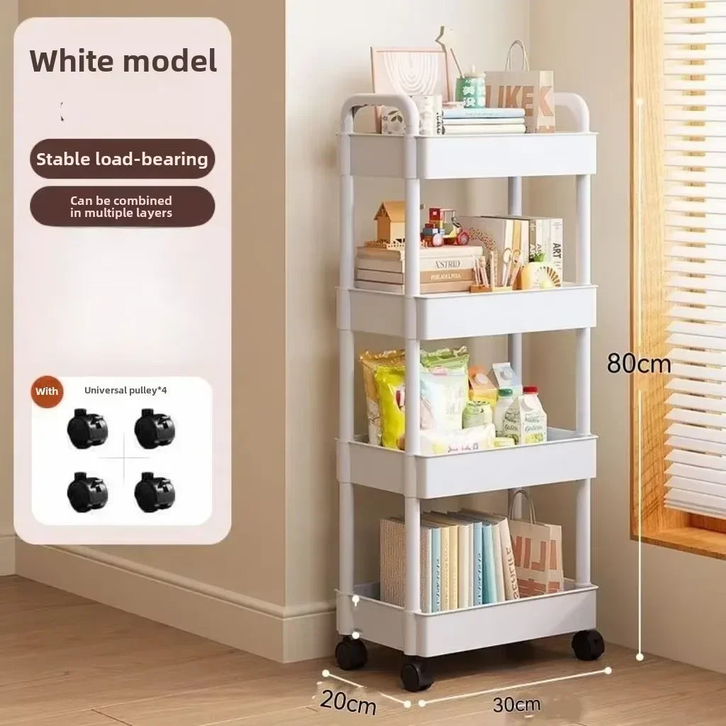 NewMultifunctional Storage Cart with Open Shelves Living Space Book Display Suitable for Kitchen Bedroom Storage Decor Organizer