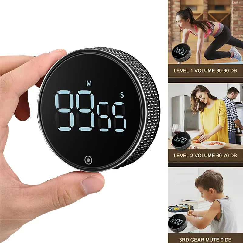 Magnetic Kitchen Timer Digital Timer Kitchen Shower Study Stopwatch LED Counter Alarm Remind Manual Electronic Countdown