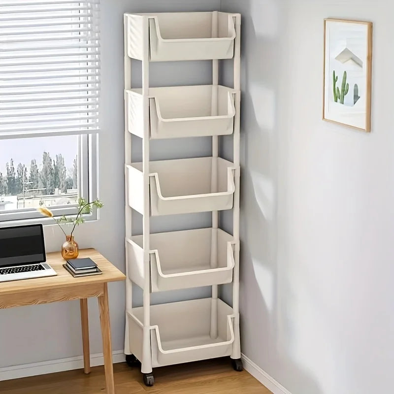5-layers With wheels storage shelves，bathroom organizers and storage，storage cabinet，rolling cart，use for home and kitchen