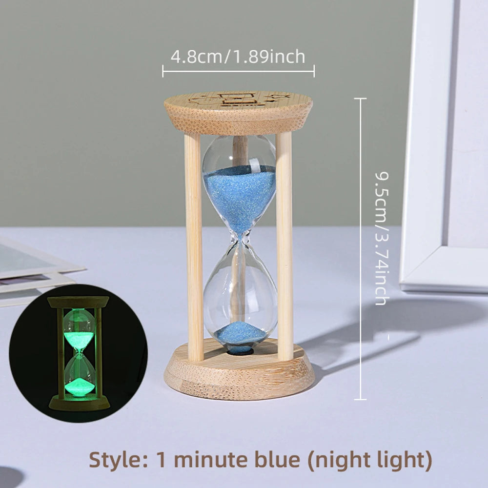 Mini Wooden Sand Timers Bamboo Hourglass 10/15/30 Min Sandglass Timer for Toothbrush Timer Games Classroom Home Office Cooking