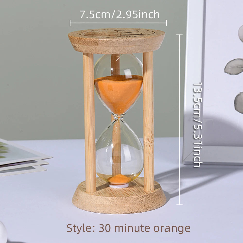 Mini Wooden Sand Timers Bamboo Hourglass 10/15/30 Min Sandglass Timer for Toothbrush Timer Games Classroom Home Office Cooking