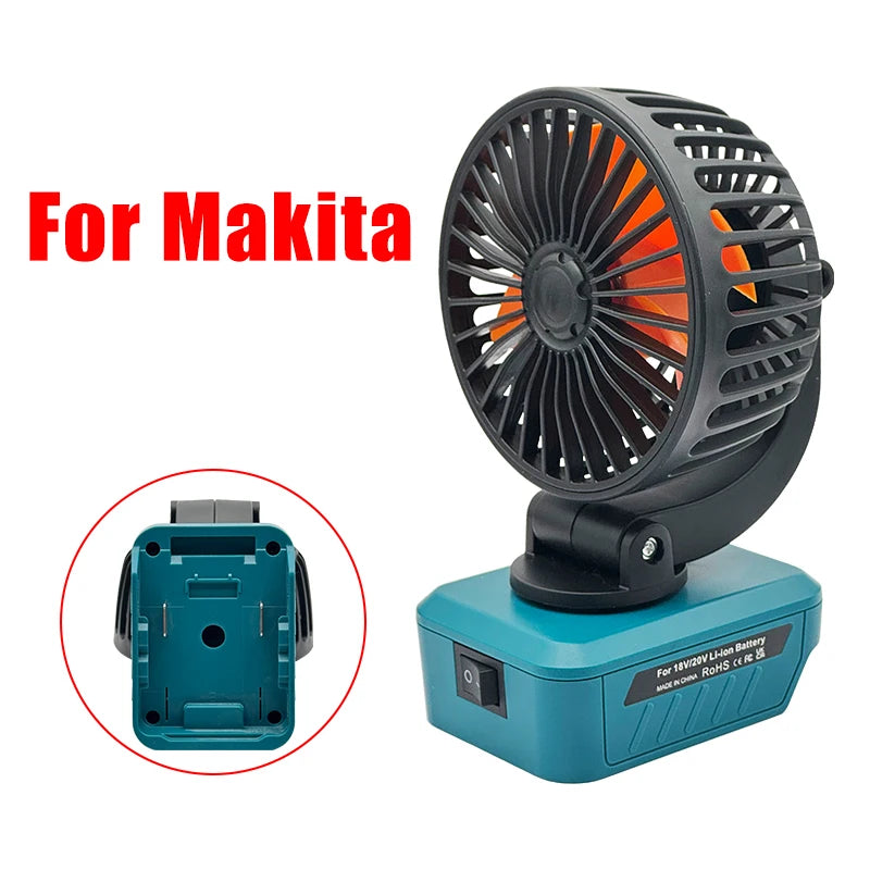 Power Tool Accessories Foldable Electric Fan USB Type-C Mobile Phone Charger Power Bank For Makita 18V Lithium Battery BL1830