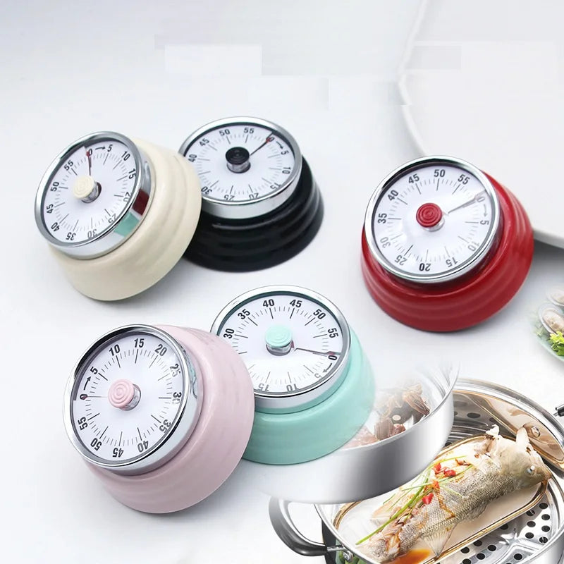 Stainless Steel Kitchen Timer 1 Hour With Magnet Mechanical Countdown Timer Reminder For Baking Magnetic Attraction