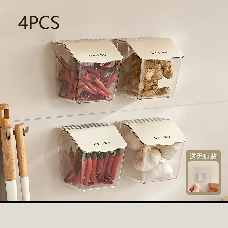 Onion And Garlic Storage Box Kitchen Acceesories Perforation-free Wall Hanging Kitchen Storage Basket Preservation