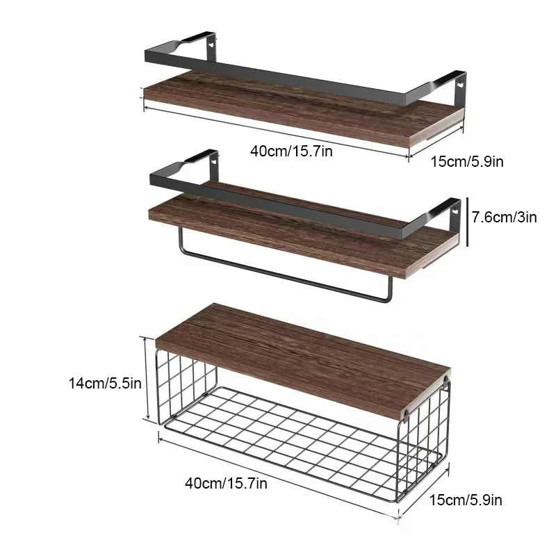 4pcs floating shelf, 15.7 inches long, bathroom organizers and storage，book shelf，room，home ，classroom decor