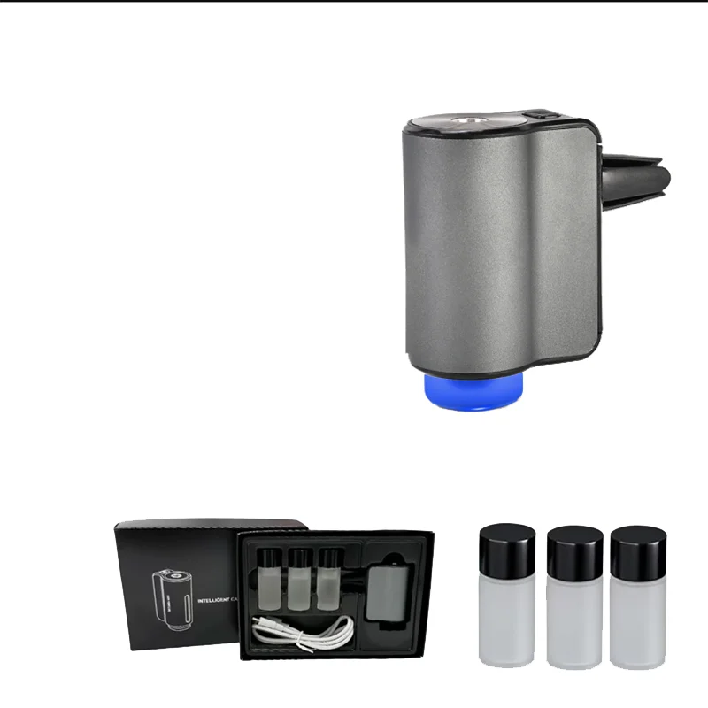 Smart Car Air Freshener Diffuser, Three Adjustable Modes, Intelligent Car Aroma Diffuser with 3pcs Essential Oil