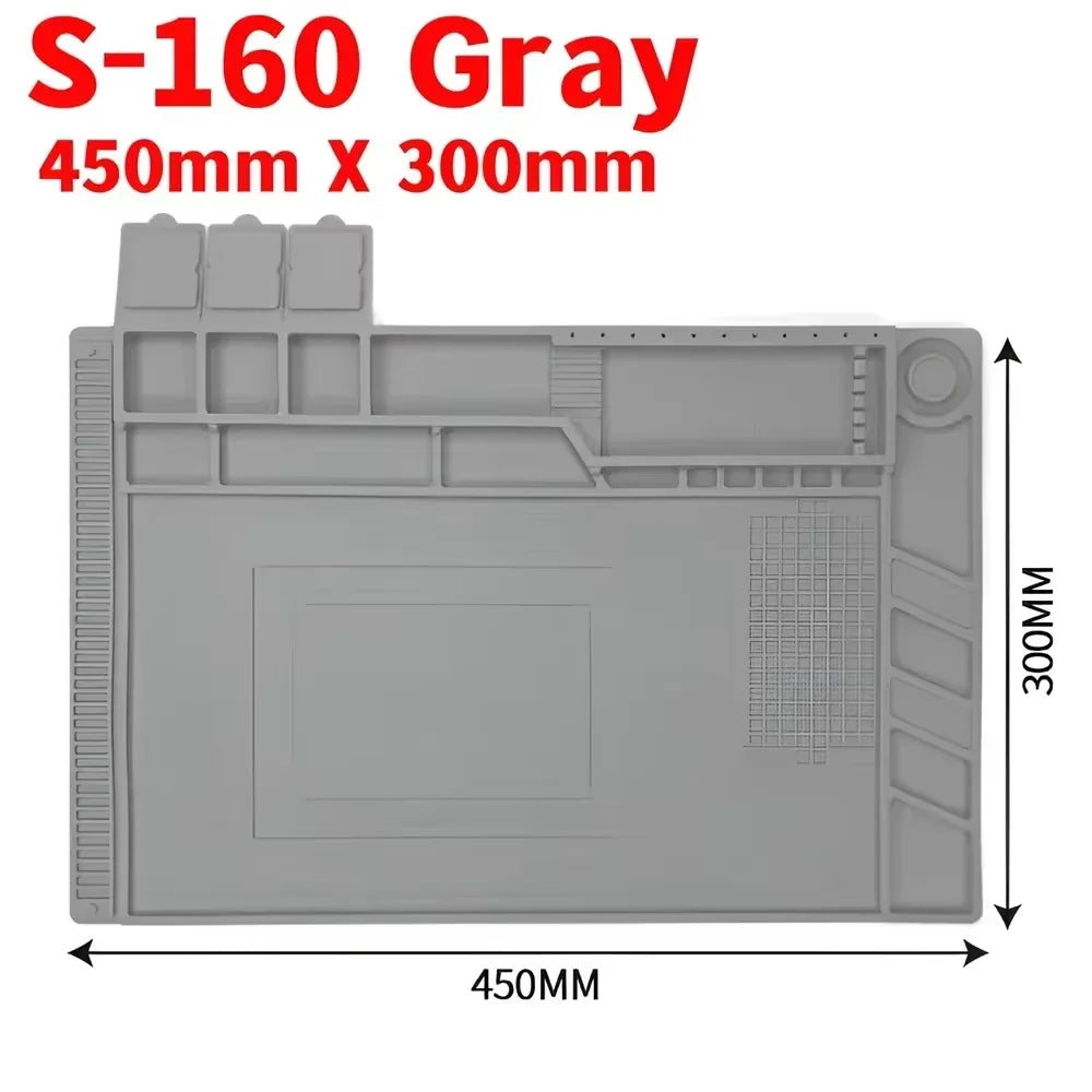 ESD Heat Resistant Soldering Mat S-160 S-180 Heat Insulation Silicone Pad Mobile Phone Soldering Work Platform Repair Pad Tools