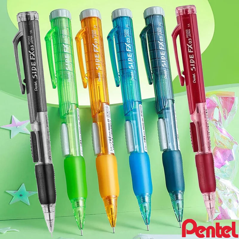 Japan Pentel Mechanical Pencil PD255 One-handed Side Press Lead Constant Core Automatic Pencils Efficient Work Study Stationery