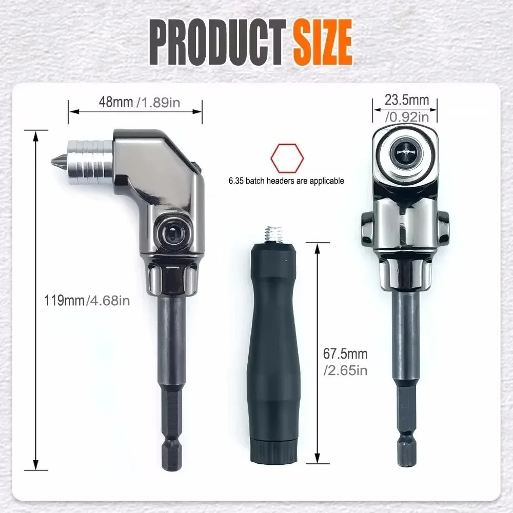 90 Degree Right Angle Screwdriver Holder Drive Bit Angle Extension Electric Screw Driver Power Tool Accessories