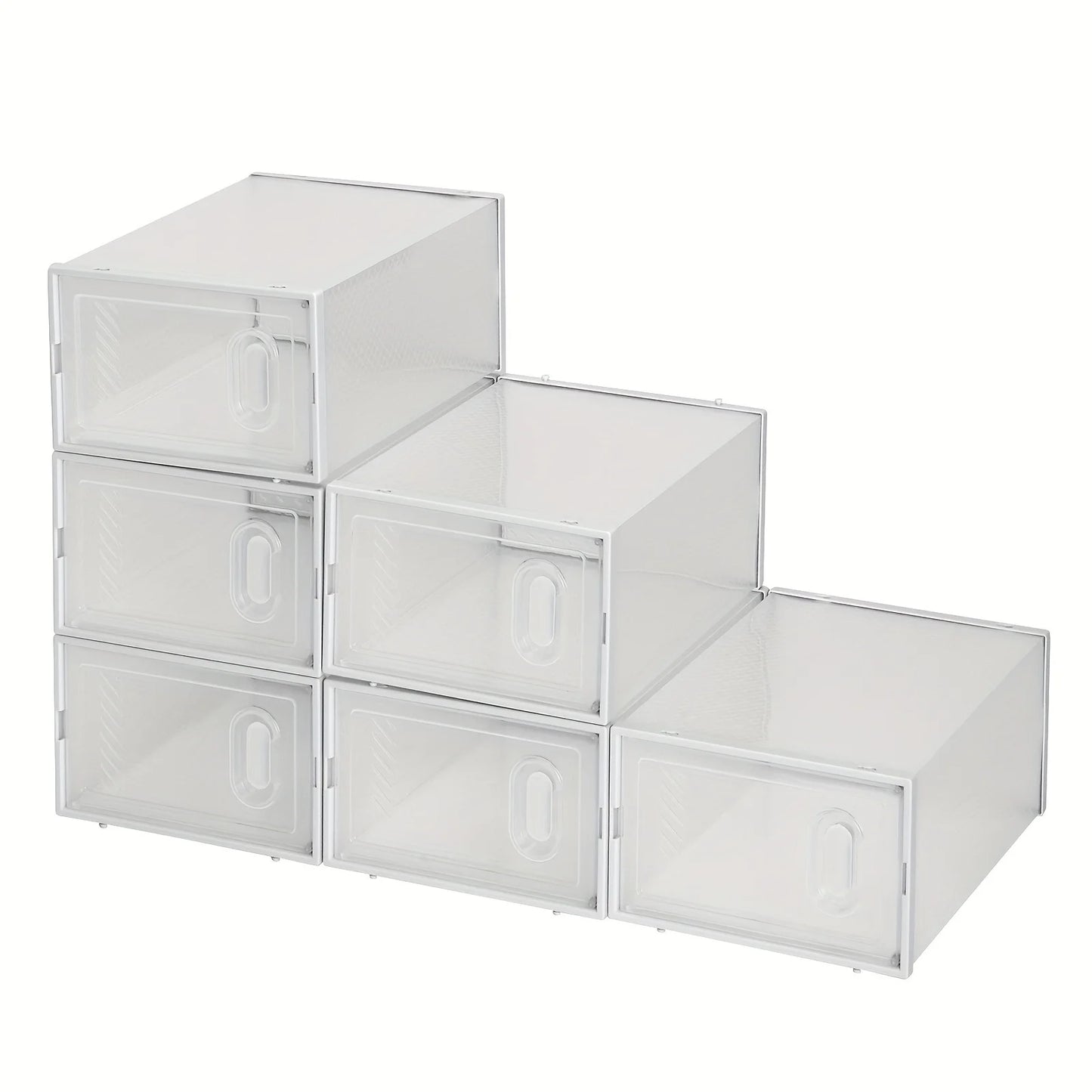 6/18 Pcs Stackable Clear Shoe Boxes w/Lids - Ventilated, Easy-Clean, Adjustable for Sneakers/Heels, Entryway/Closet Organizer
