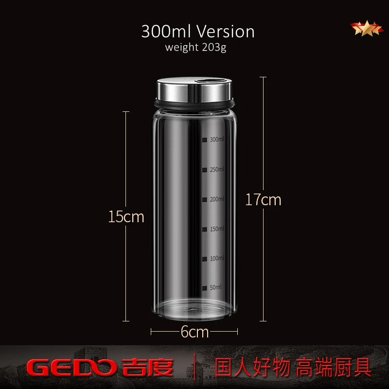 LFGB Certificated High-borosilicate Glass Spice Shaker Fall Resistant Kitchen Salt Jar Thickness Adjustable Sugar Container