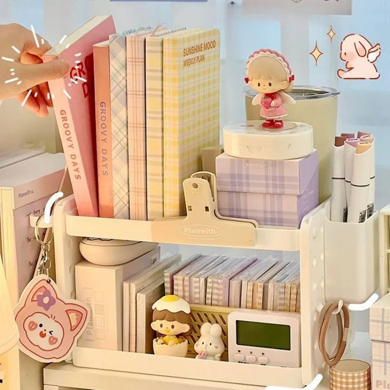 1Pc Multi-functional 3-tier Desktop Organizer, Desktop Shelf, Hole Board, Pen Holder Office Desk Organizer, Desk Desk Organizer