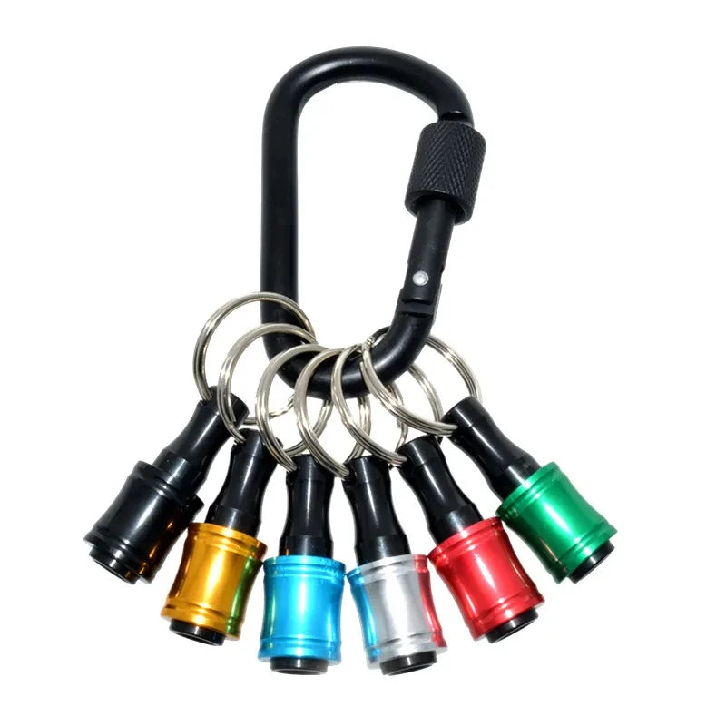 6pc color key chain quick-change extension rod 1/4 hexagon handle changeover rod screwdriver quick-release sleeve tool set