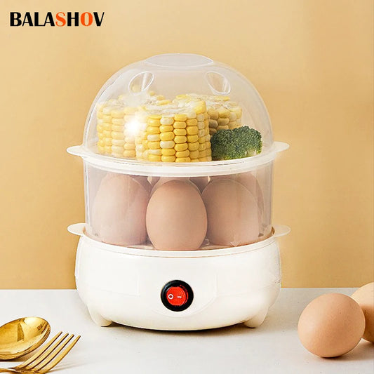 Egg Cooker Multifunctional Electric Egg Boiler Double Layers Egg Cooker Mini Steamer Poacher Kitchen Cooking Breakfast Machine